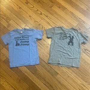 Used, Bella Canvas Kids Bunny Graphic Tees - Light Blue & Heather Gray - Easter